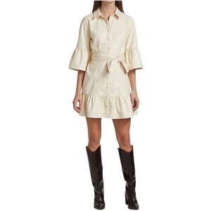 NWT Veronica Beard Luriane Faux Leather Shirtdress